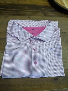 Horn Legend Men’s Pink Micro-Check Dress Shirt